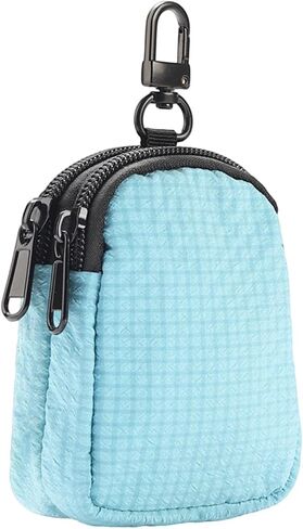 Mini Wallet Purse Keychain Pouch Small Round Holder Zippered Polyester Professional Pouch Suitable for Men Outdoor Pocket Camping Daily Use, Blue in Saudi Arabia