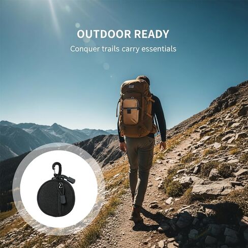 2 Pcs Armed Pouch Coin Purse Set, Mini Round Molly Organizer, 1000D Nylon with Zipper, Clip, Expandable Capacity for Outdoor Activities in Kuwait