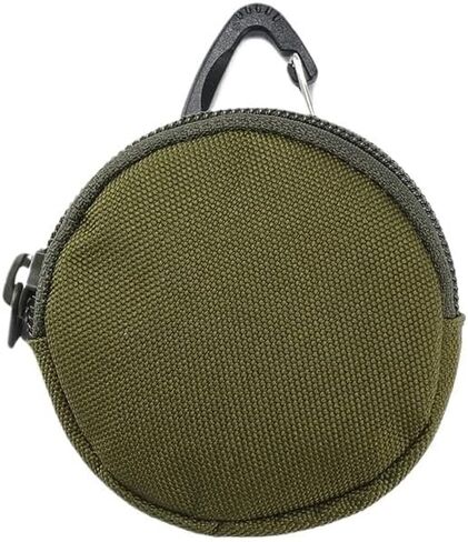 Zipper Sports Outdoor Headphone Bag Hanging Bag Key Bag Round Mini Coin Purse(Beige) in Saudi Arabia