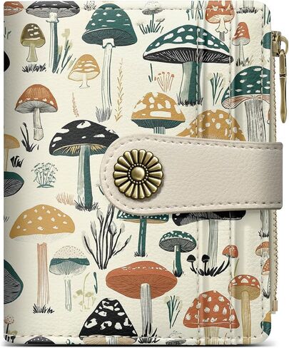 Small Wallet for Women, RFID Blocking Bifold Card Holder Wallet with 10 Card Slots, Cash Compartment, Zipper Coin Pocket & ID Window, Cute Soft Vegan Leather Compact Wallet, Wildflower in Kuwait