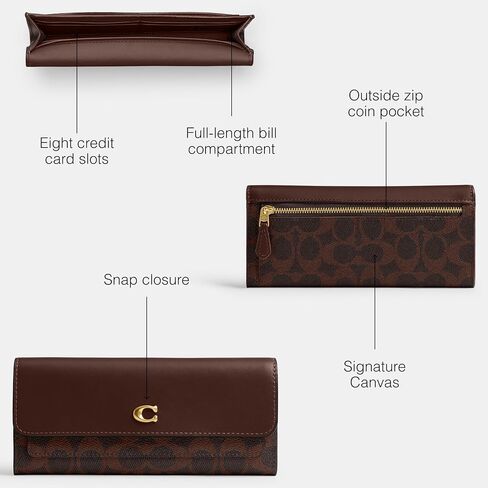 Coated Canvas Signature Mila Long Flap Wallet in Kuwait