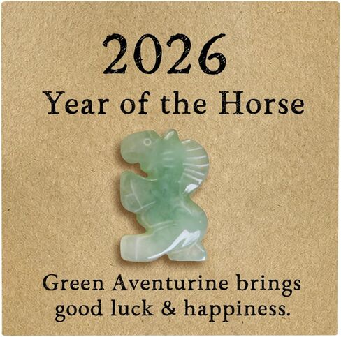 Chinese New Year Gift, 2026 Year of the Horse Gift, Green Aventurine Crystal Horse Figurine, Good Luck & Happiness Keepsake, Gift for Coworkers, Neighbors, Lunar New Year Desk Decor (Green) in Saudi Arabia