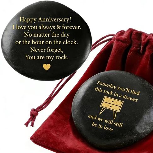 Happy Anniversary Stones Gifts for Men Him, Engraved Stones Rock for Men, Gift for Husband , You Are My Rock Heartwarming Wedding Gifts for Boyfriend Husband from Her, We Will Still be in Love Anniversary Decorations Gifts in Saudi Arabia