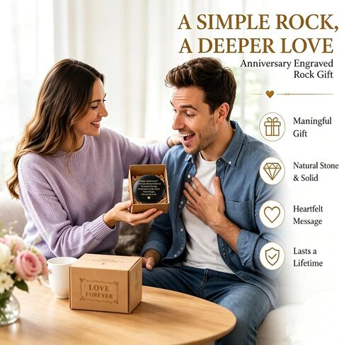 Happy Anniversary Stones Gifts for Men Him, Engraved Stones Rock for Men, Gift for Husband , You Are My Rock Heartwarming Wedding Gifts for Boyfriend Husband from Her, We Will Still be in Love Anniversary Decorations Gifts in Saudi Arabia