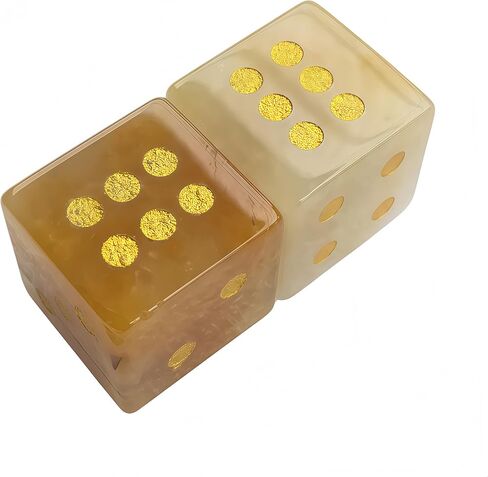 2 Pcs Synthetic Opalite Feng Shui Crystals and Healing Dice Stones,Energy Balancing Pieces for Fortune Telling or Meditation,for Board Games or Classroom Activities in Saudi Arabia