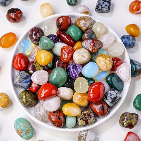 1 Pack Polished Gems and Crystals, Rock Collection Fragments for Science Experiments, Crafts, Home Decor, Jewelry Making, Wish Bottles and Garden Decor in Kuwait