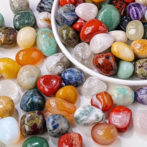 1 Pack Polished Gems and Crystals, Rock Collection Fragments for Science Experiments, Crafts, Home Decor, Jewelry Making, Wish Bottles and Garden Decor in Kuwait