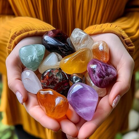 1 Pack Polished Gems and Crystals, Rock Collection Fragments for Science Experiments, Crafts, Home Decor, Jewelry Making, Wish Bottles and Garden Decor in Kuwait