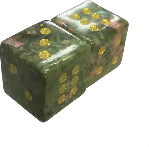 2 Pcs Synthetic Opalite Feng Shui Crystals and Healing Dice Stones,Energy Balancing Pieces for Fortune Telling or Meditation,for Board Games or Classroom Activities in Saudi Arabia
