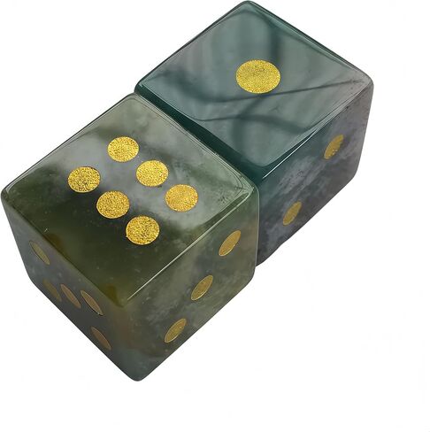 2 Pcs Synthetic Opalite Feng Shui Crystals and Healing Dice Stones,Energy Balancing Pieces for Fortune Telling or Meditation,for Board Games or Classroom Activities in Saudi Arabia