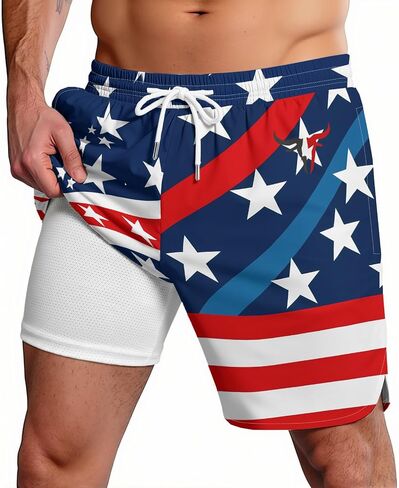 Men's National Swim Trunks Quick Dry Board Shorts with Compression Liner Casual Bathing Suit for Beach Vacation Surfing Party in Saudi Arabia