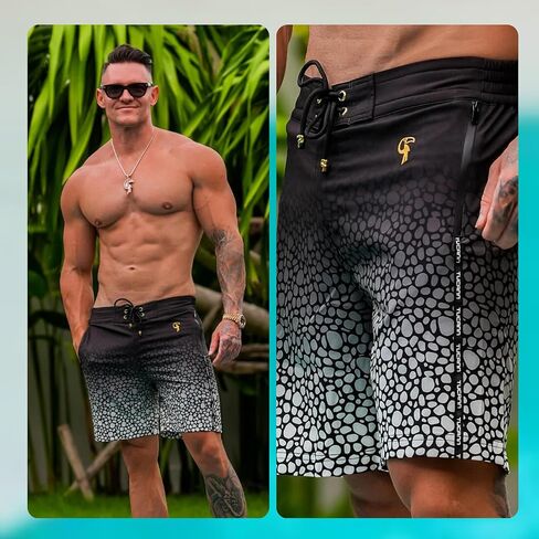 Tucann Men's Trunks 7" Compression Liner Quick Dry Zipper Pocket Chlorine Resistan 4 Way Stretch Swim Shorts for Men in Saudi Arabia