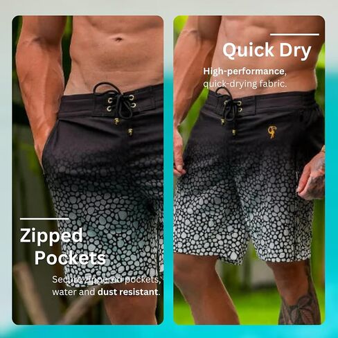 Tucann Men's Trunks 7" Compression Liner Quick Dry Zipper Pocket Chlorine Resistan 4 Way Stretch Swim Shorts for Men in Saudi Arabia