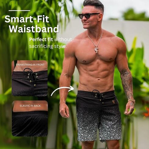 Tucann Men's Trunks 7" Compression Liner Quick Dry Zipper Pocket Chlorine Resistan 4 Way Stretch Swim Shorts for Men in Saudi Arabia