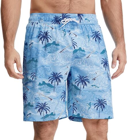 BASSDASH Men's 9" Swim Trunks UPF 50+ Quick Dry Lightweight Beach Board Shorts with Mesh Lining for Fishing & Water Sports in Kuwait