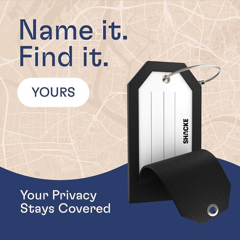 Shacke 2 Luggage Tag for Bags and Suitcases – Flexible Silicone Travel Accessory – Waterproof, Stylish, and Lightweight Bag Identifier with ID Card (Black) in Saudi Arabia