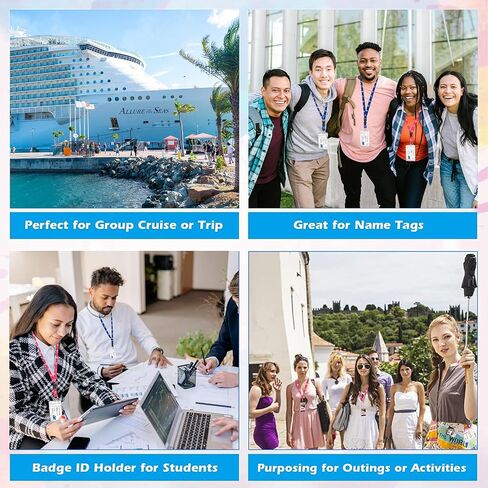 4 Pcs Cruise Luggage Tag Holders & 2 Pcs Cruise Lanyards with Waterproof Ship Card ID Badge Holder, Cruise Essentials 2026-2027 for Carnival, NCL, MSC, Princess, Royal Caribbean and Celebrity in Saudi Arabia