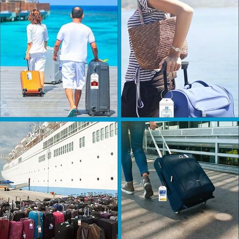 4 Pcs Cruise Luggage Tag Holders & 2 Pcs Cruise Lanyards with Waterproof Ship Card ID Badge Holder, Cruise Essentials 2026-2027 for Carnival, NCL, MSC, Princess, Royal Caribbean and Celebrity in Saudi Arabia
