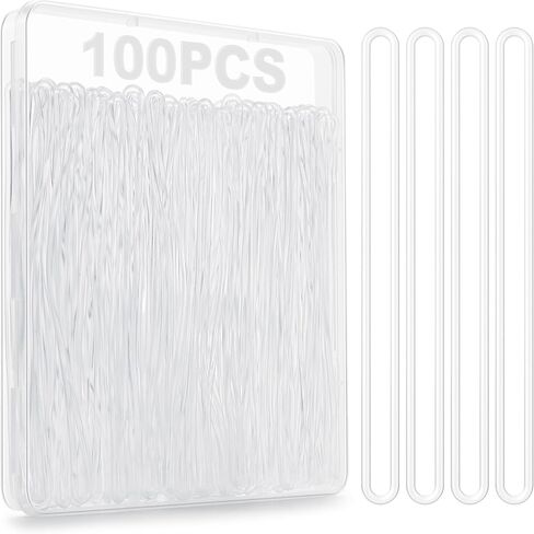 100 Pack Clear Plastic Luggage Tag Loops, 6 Inch Worm Loops for ID Cards, Name Tags, Baggage Identification -Travel Accessories (100) in Saudi Arabia