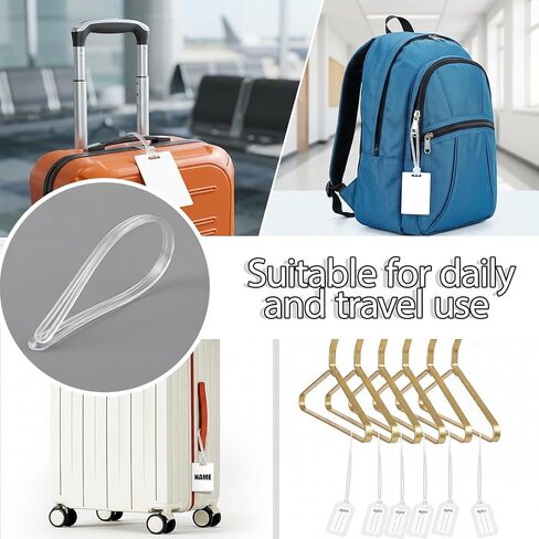 100 Pack Clear Plastic Luggage Tag Loops, 6 Inch Worm Loops for ID Cards, Name Tags, Baggage Identification -Travel Accessories (100) in Saudi Arabia