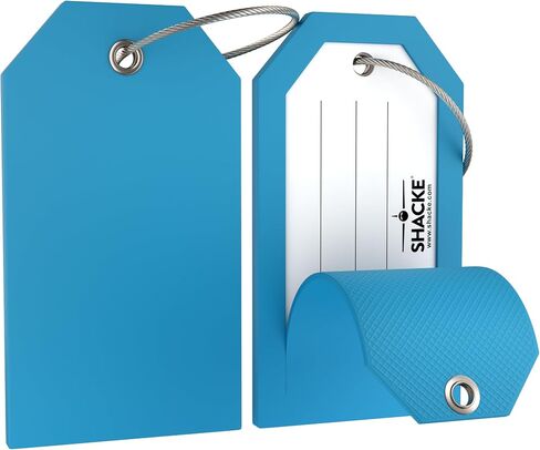 Shacke 2 Luggage Tag for Bags and Suitcases – Flexible Silicone Travel Accessory – Waterproof, Stylish, and Lightweight Bag Identifier with ID Card (Black) in Saudi Arabia