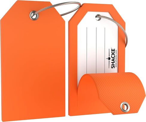 Shacke 2 Luggage Tag for Bags and Suitcases – Flexible Silicone Travel Accessory – Waterproof, Stylish, and Lightweight Bag Identifier with ID Card (Black) in Saudi Arabia