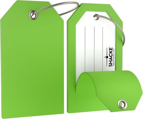 Shacke 2 Luggage Tag for Bags and Suitcases – Flexible Silicone Travel Accessory – Waterproof, Stylish, and Lightweight Bag Identifier with ID Card (Black) in Saudi Arabia