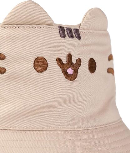 Pusheen Cat Beige Bucket Hat | 3D Ears, Cute Cartoon Face | Kids’ Fun Summer Hat | Casual Sun Protection in Saudi Arabia