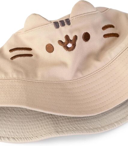 Pusheen Cat Beige Bucket Hat | 3D Ears, Cute Cartoon Face | Kids’ Fun Summer Hat | Casual Sun Protection in Saudi Arabia