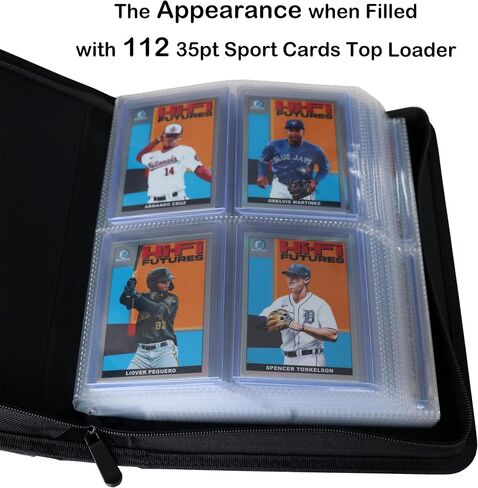 Rayvol Premium 16-Pocket Toploader Binder – Fits 512 Toploaders, Comes with 16 Transparent White Pages for 3" x 4" Toploaders in Kuwait