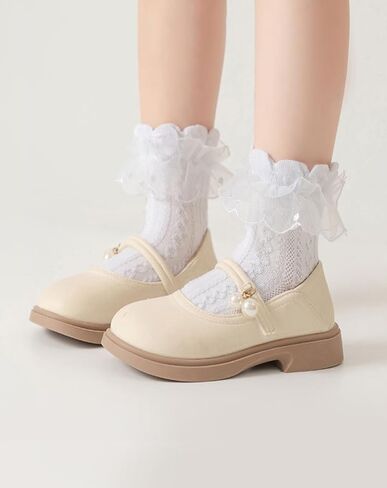 Yawlsow Girls Cute Ruffle Socks, Lace Frilly Dress Socks for Little Girl,Kids Cotton Lolita Sock for School Princess Parties in Saudi Arabia