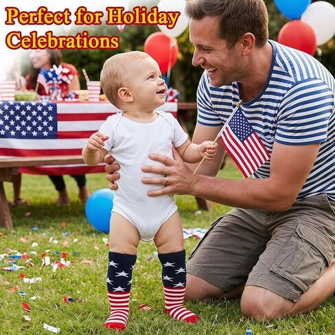 4th of July Socks American Flag Baby Knee High Socks,U.S.A Red White and Blue Sock Soccer Start Socks Toddle Kids in Saudi Arabia