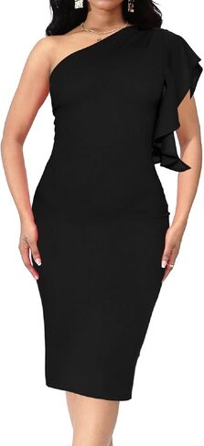 Women Church Dresses Bodycon Work Dress Bell Long Sleeve Round Neck Business Pencil Dresses in Saudi Arabia