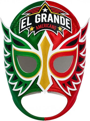 Escobar GRANDE AMERICANO Red & Green Lucha Libre Wrestling Mask Costume Wear, Adult (One Size) in Saudi Arabia