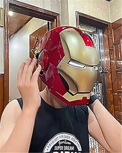 1:1 Wearable Helmet Mask with Glowing Eyes, Adults Cosplay Gift | Durable for Repeated Use(Medium) in Saudi Arabia