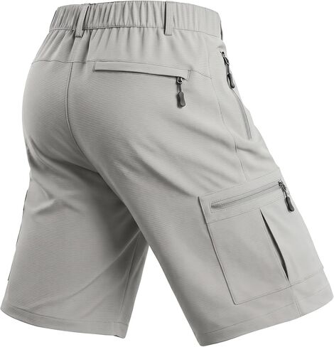 Men's Hiking Cargo Golf Hybrid Shorts 9" Lightweight Quick Dry 5 Zipper Pockets Outdoor Casual Active Shorts in Saudi Arabia