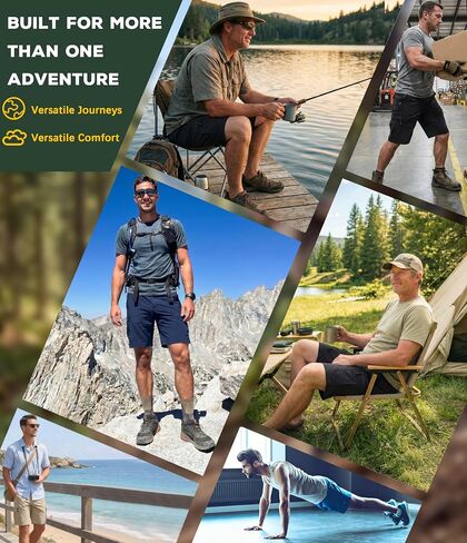 Men's Hiking Cargo Golf Hybrid Shorts 9" Lightweight Quick Dry 5 Zipper Pockets Outdoor Casual Active Shorts in Kuwait