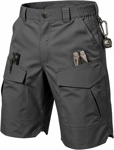 Men's Hiking Cargo Shorts Tactical Waterproof Outdoor Shorts Lightweight Casual Work Shorts Multi Pockets (No Belt) in Saudi Arabia