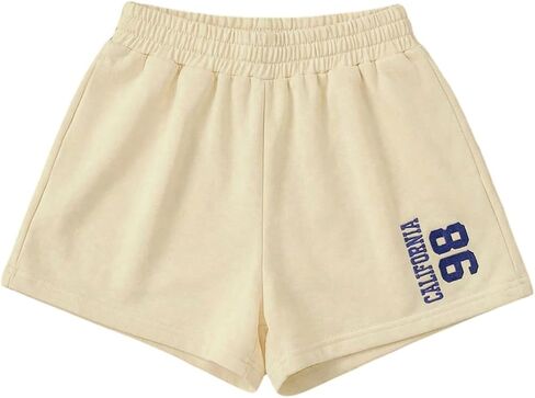 SOLY HUX Girl's Summer Athletic Shorts Elastic Waist Graphic Running Sweat Shorts for Teen Girls in Kuwait