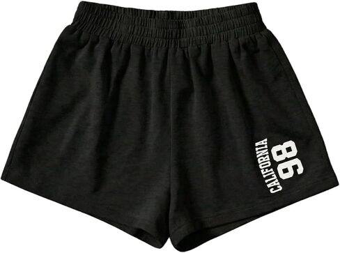SOLY HUX Girl's Summer Athletic Shorts Elastic Waist Graphic Running Sweat Shorts for Teen Girls in Kuwait