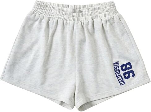SOLY HUX Girl's Summer Athletic Shorts Elastic Waist Graphic Running Sweat Shorts for Teen Girls in Kuwait