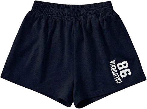 SOLY HUX Girl's Summer Athletic Shorts Elastic Waist Graphic Running Sweat Shorts for Teen Girls in Kuwait