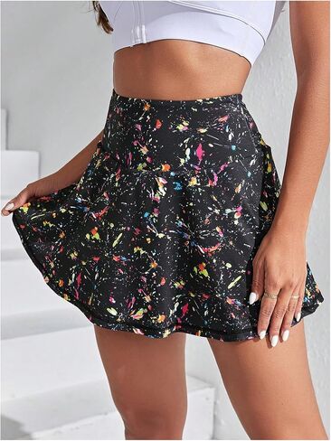 MakeMeChic Women's Athletic Tennis Skirt with Shorts High Waist Workout Golf Mini Skirt in Kuwait