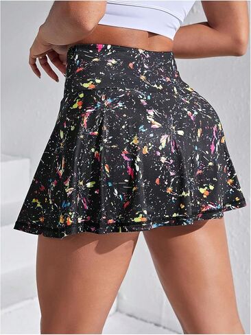 MakeMeChic Women's Athletic Tennis Skirt with Shorts High Waist Workout Golf Mini Skirt in Kuwait