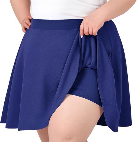 KASBAH Womens Plus Size High Waist Skirt Skater Skirts with Shorts Underneath Plus Size for Daily Tennis Party L-5XL in Saudi Arabia