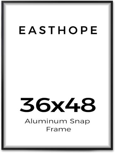 إطار ملصق من الألومنيوم المطلي مقاس 32x48 من Easthope، أسود، إطارات كبس، إطار تحميل أمامي، إطار معلق على الحائط عموديًا وأفقيًا للصور والمطبوعات الفنية (عبوة واحدة) in Kuwait