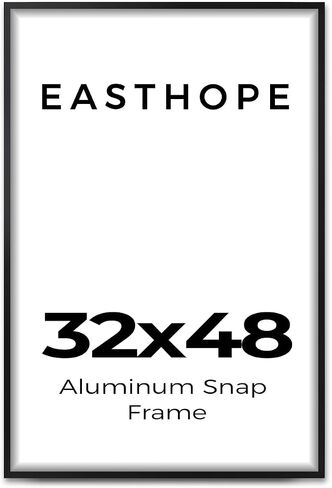 إطار ملصق من الألومنيوم المطلي مقاس 32x48 من Easthope، أسود، إطارات كبس، إطار تحميل أمامي، إطار معلق على الحائط عموديًا وأفقيًا للصور والمطبوعات الفنية (عبوة واحدة) in Kuwait