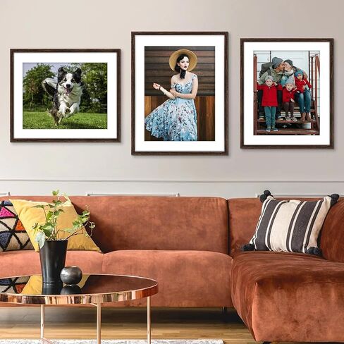 HLiWEGNS Dark Brown 14x18 Frame - Single Frame - Rustic Woodgrain 14x18 Poster Frame for Pictures 12x16 with Mat or Picture Frame Without mat for Wall Gallery Display in Saudi Arabia