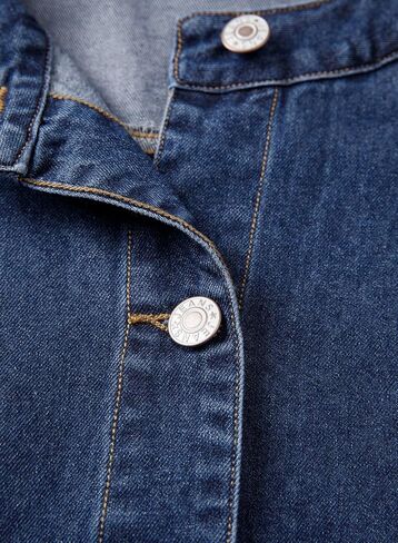 Dokotoo Cropped Jean Jacket Women Button Down Long Sleeve Collarless Cinched Waist Denim Jackets in Kuwait