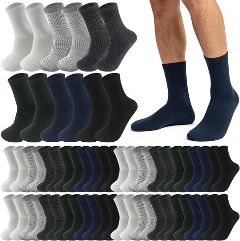 Sophproton 120 Pairs Bulk Crew Socks for Men & Women, 6-Color Variety Pack, Size 10-13, Soft Breathable Athletic Socks for Community Outreach, Charity & Care Packages in Saudi Arabia